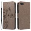 For iPhone 6/6s/7/8/SE (2020)/SE (2022) PU Leather Cases Flower Pattern Wallet Stand Phone Cover with Strap