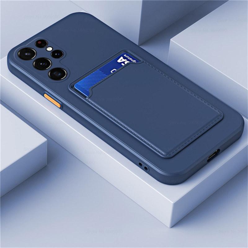 12 Color Card Bag Tekuté pouzdro pro Samsung S20 21 22 Plus Ultra M52 M51 M31s M12 Pouzdro Kontrastní barva