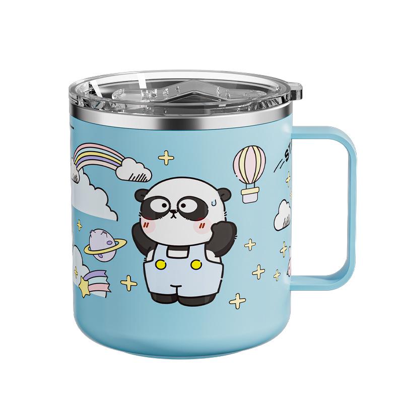 Beerus Team Stainless Steel Mug: Cute Cartoon Style, Leak-Proof, Dustproof, with Lid for Coffee, Tea, or Water.