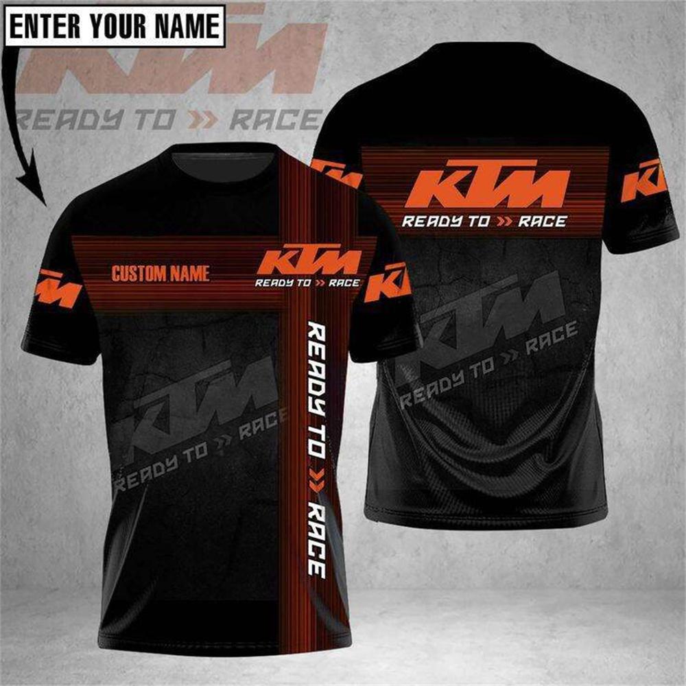 KTM Motorcycle Racing T-shirt, Unisex, Suitable for Outdoor Sports, Leisure, and Riding, Quick-drying Adult T-shirt, 3D Printed.