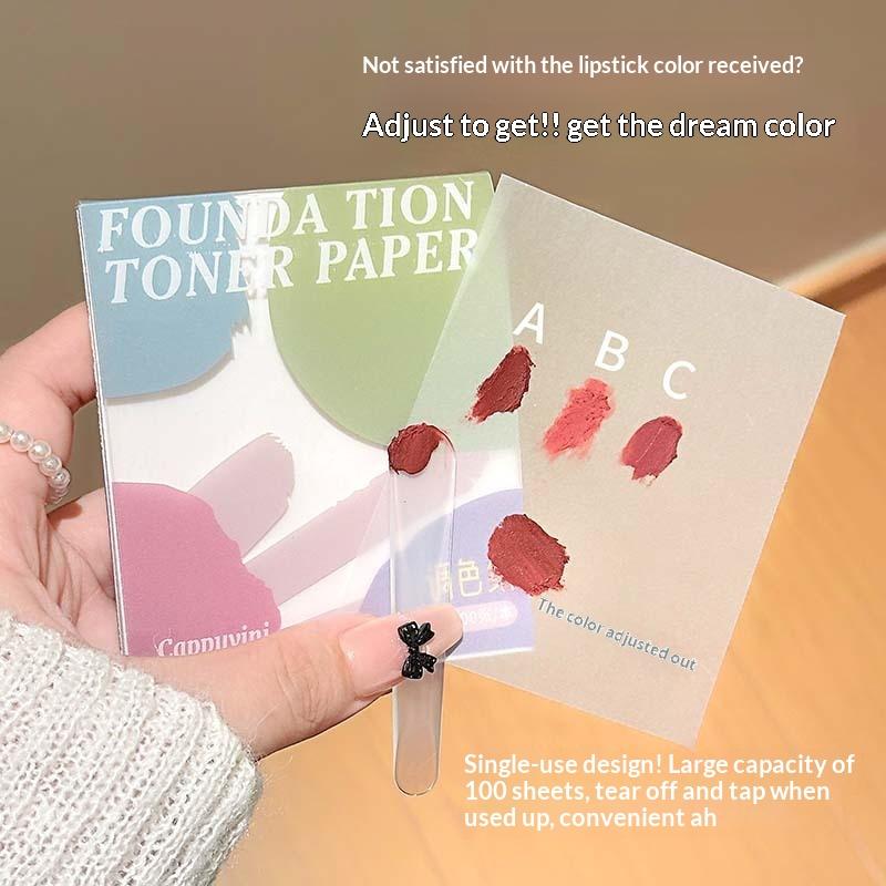 100 Sheets Disposable Makeup Mixing Palette Paper Makeup Mixing Palette Concealer Color Mixing Stripes Foundation Blending Paper