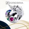 Charms Unicorn Mom Heart 925 Bead Colorful Zircons Unicorn