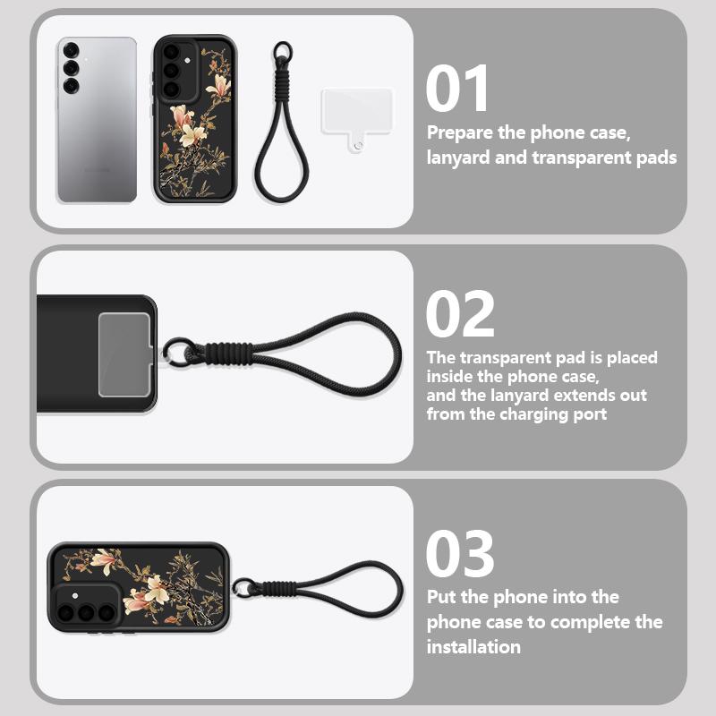 Wrist Lanyard Flowers Phone Case For Samsung Galaxy S26 S25 S24 Ultra S23 S25 FE A57 A37 A17 A27 A56 A36 A16 A55 A54 A15 Cover