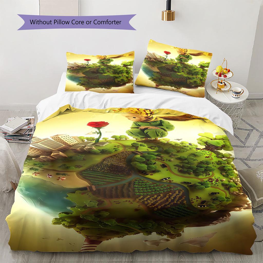 Little Prince Magic Bedding Quilt Set Quilt Cover Pillowcase Home Decoration Birthday Gift (1 * duvet cover + 2 * pillowcase, without core)