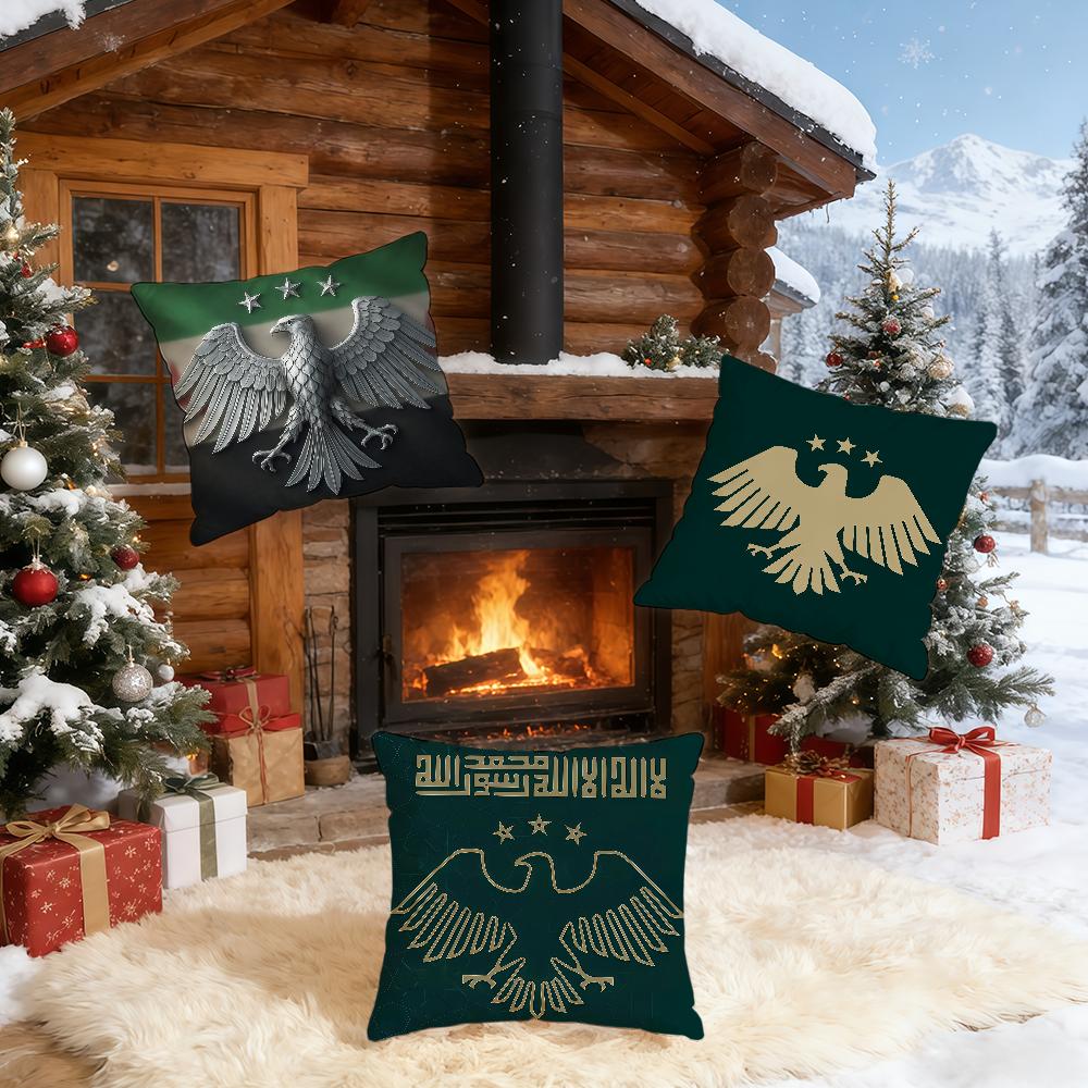 Flag Logo Eagle Syrian New 2025 Cushion Cover Home Office Birthday Anniversary Gifts Soft Skin Friendly Cushion Cover