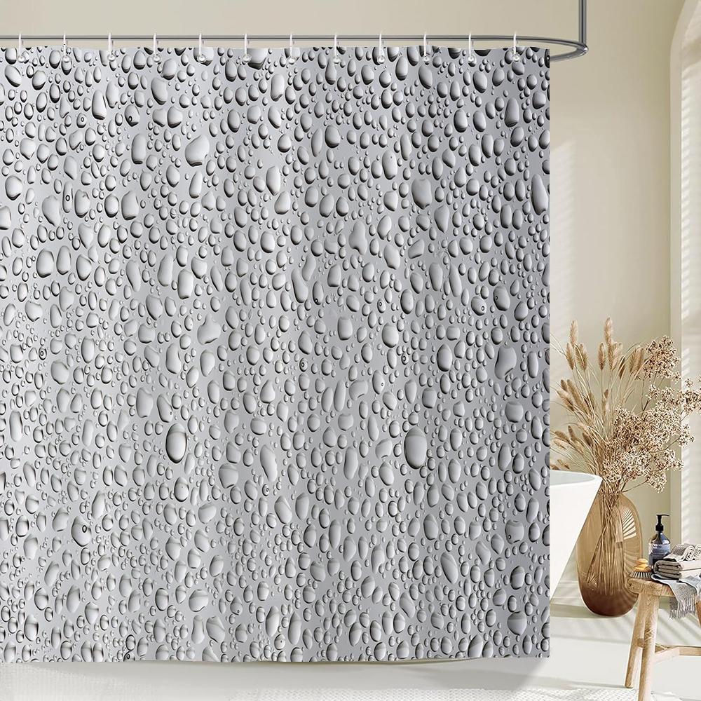 

Gray Gradient Art Water Droplets Shower Curtain Print Modern Nordic Minimalist Polyster Home Decor Bathroom Curtain With Hooks W60H190(CM)-1 Pcs
