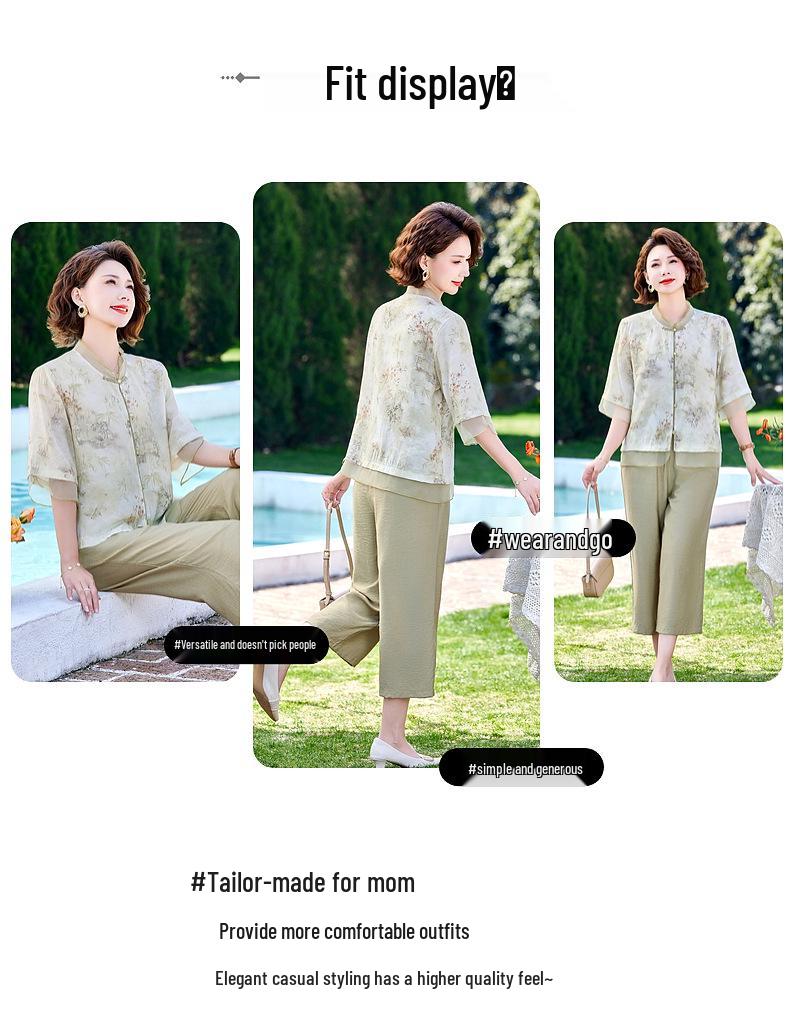 2026 Spring/Summer Women's Floral Print Short-Sleeve Two-Piece Casual Set