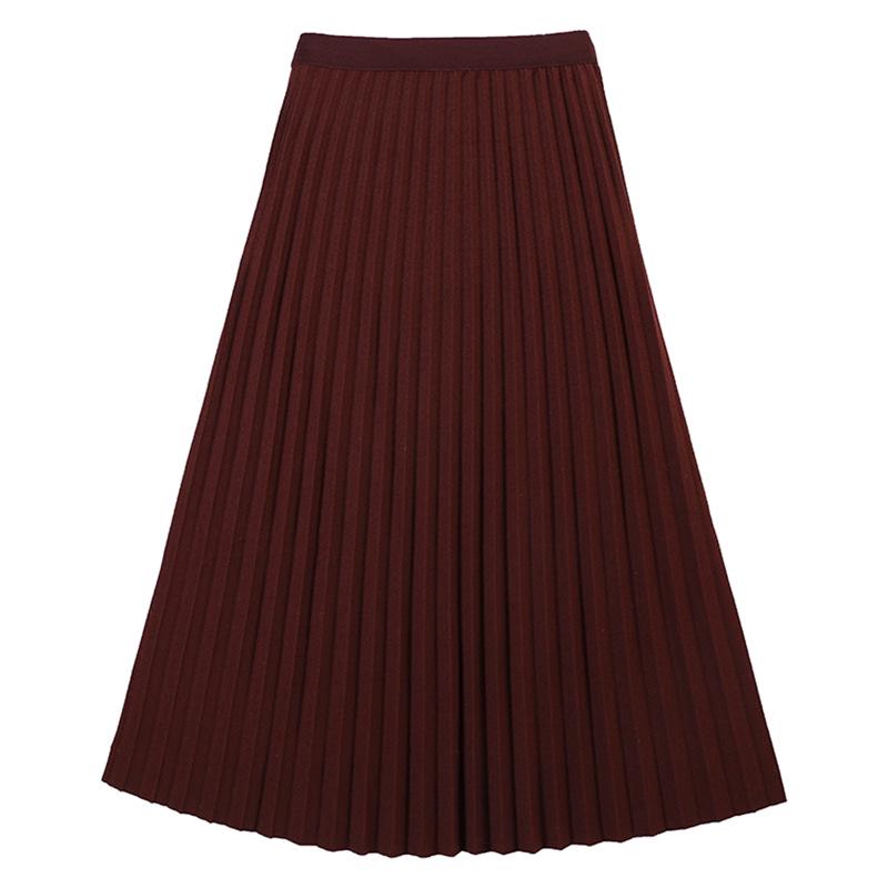 Fei Yuan Women's Elegant High-Waist Accordion Pleated Skirt - Autumn/Winter Style