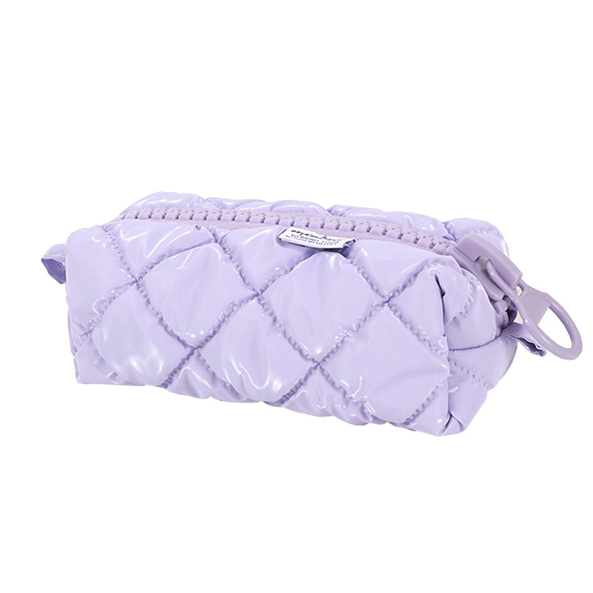 

Candy-colored Soft Quilting Big Zipper Pencil Case Large Capacity Stationery Storage Bag School Supplies Back-to-School Gift фиолетовый