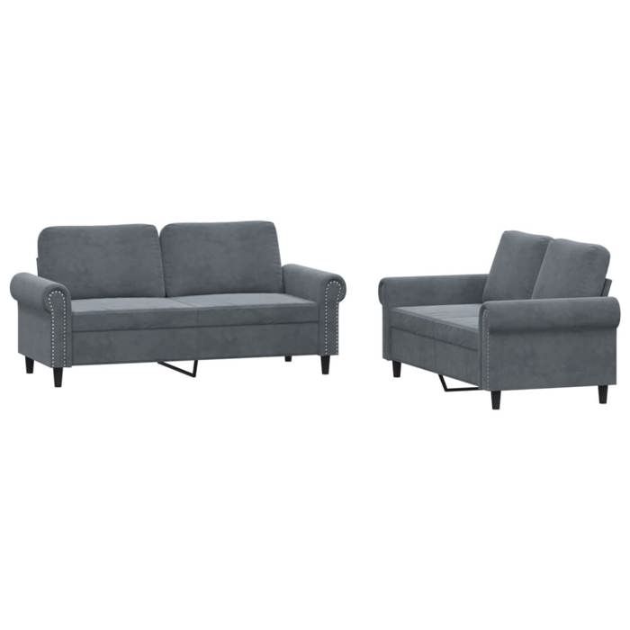 VidaXL Ensemble de Canapés avec Coussins 2 pcs, Canapés avec Accoudoirs et Dossier, Ensemble de Meubles, Mobilier de Salon, 3202211