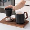High-grade Mug Ceramic Tea Water Separation Brewing Cup Drinking Cup with Lid Filter Office Cup Gift Box Gift