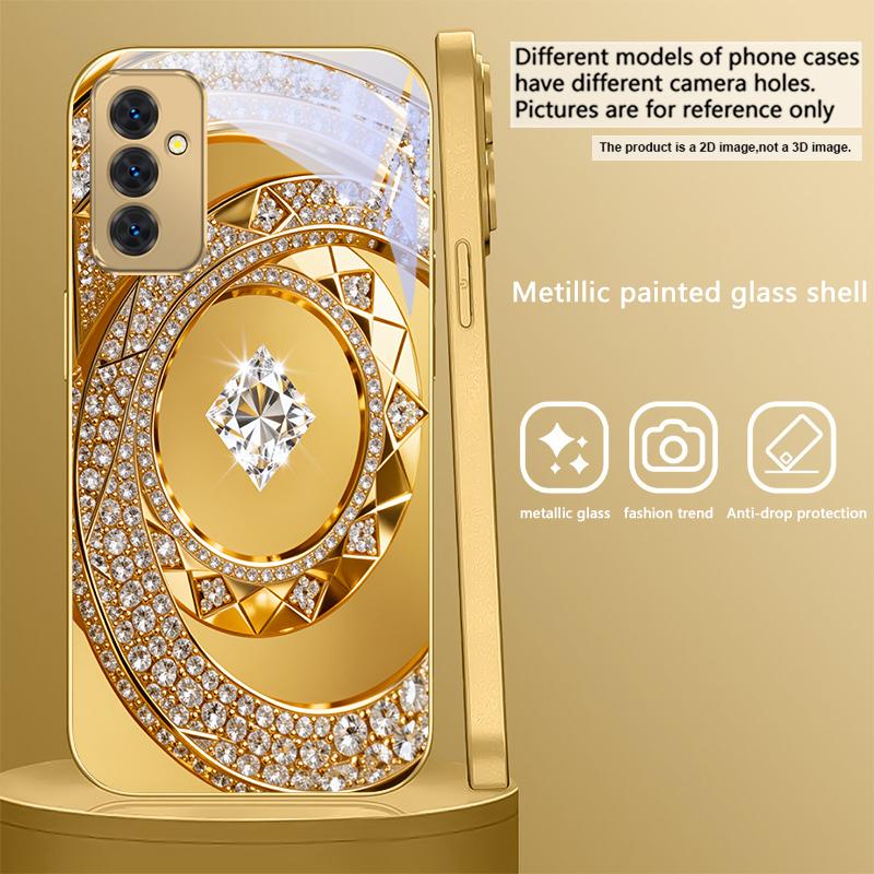 

Изысканное ювелирное искусство Для Samsung A 31 32 A33 A34 35 14 A15 13 16 25 26 50 52 53 54 55 56 70 71 72 73 Золотой стеклянный чехол для телефона Galaxy A21s
