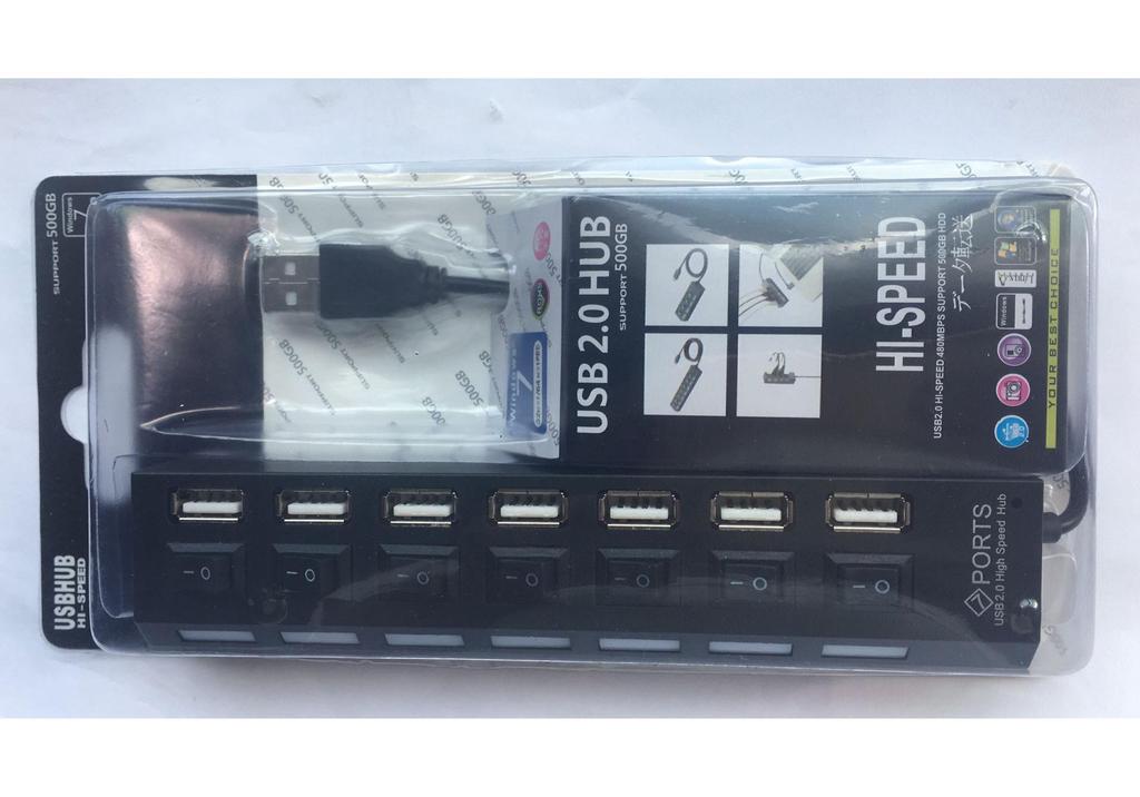 7-Port USB 2.0 Hub with Switch