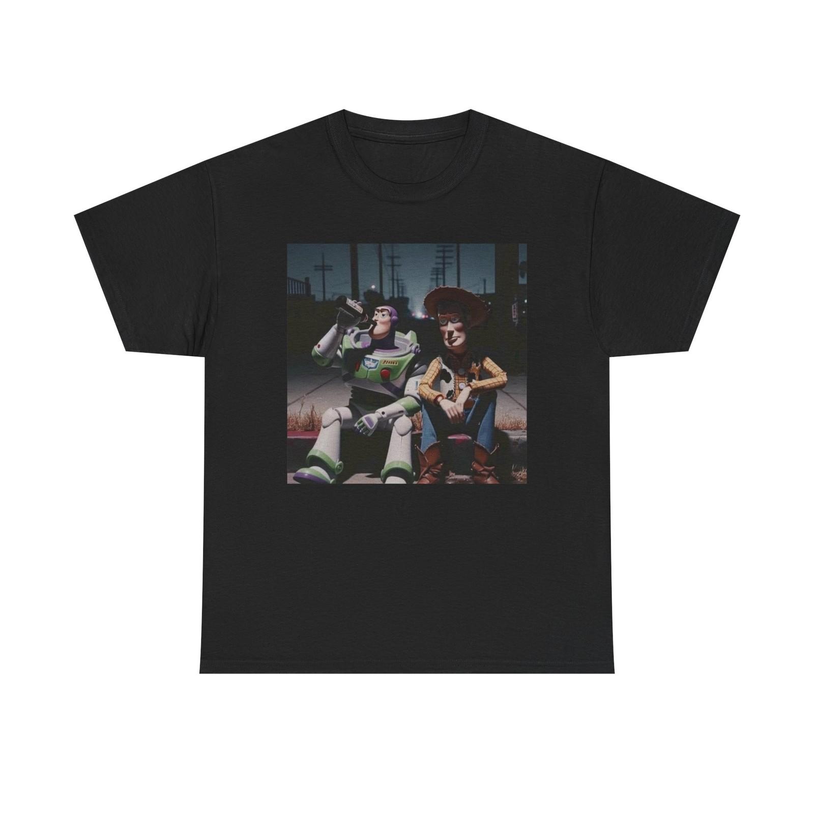 Toy Story Funny Drinking Beers Graphic T Shirt Gift Apparel Cotton Tee L