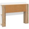 Headboard Cabinet with Storage Artisan Oak Wood Based Material