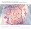 Women's Summer Heavyweight Embroidered Cartoon Rabbit Cotton T-Shirt – Loose, Short-Sleeved Design