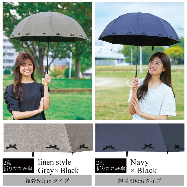 Round complete folding suitable for both sunny and rainy Gray and black ribbon 50cm 77cm diameter when Made with lightweight and durable Easy to open