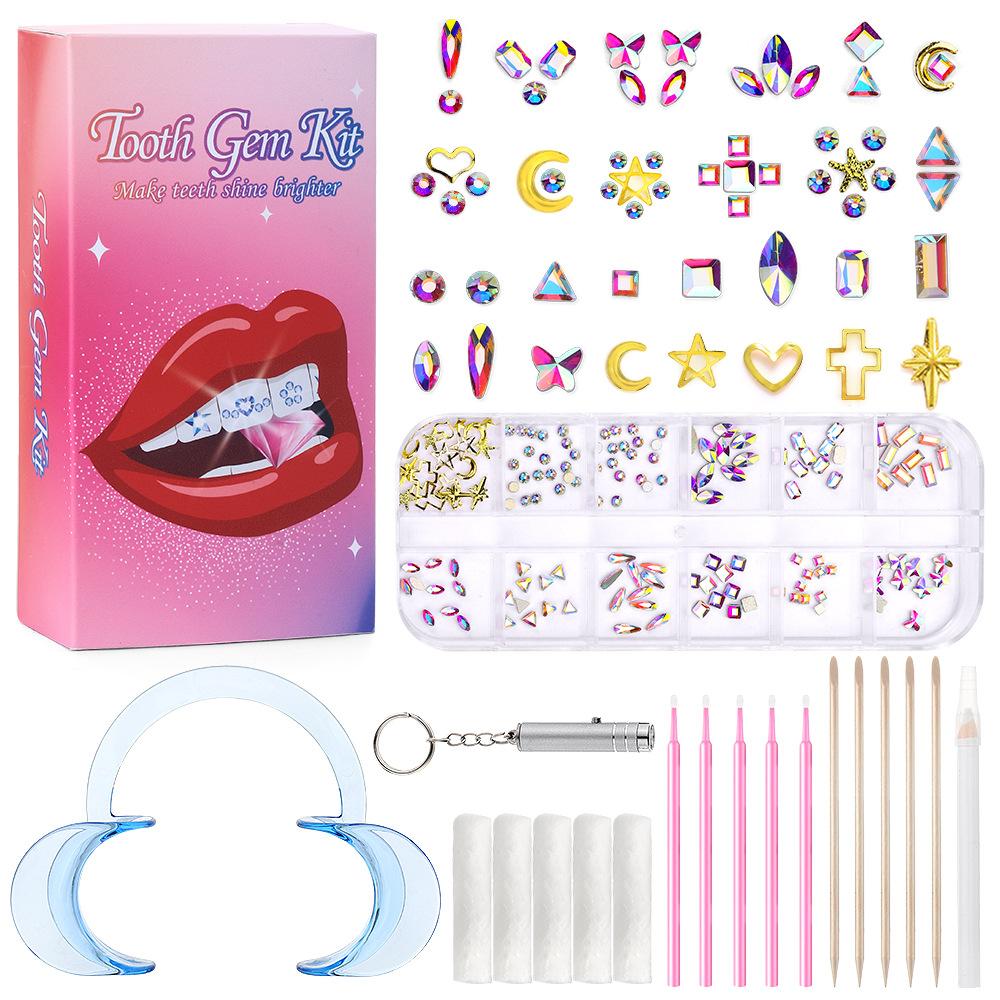 Dental Diamond Tooth Decoration, Tooth Diamond Tool Diy Set, Tooth Sticker, Diamond Love Horse Eye Decoration