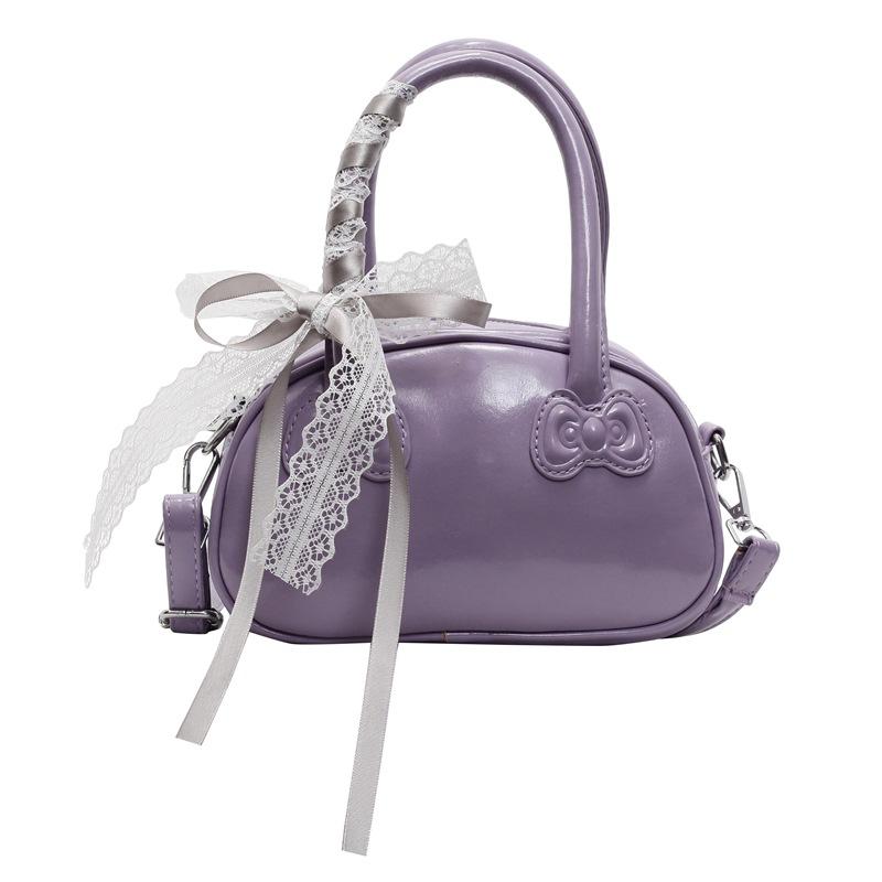 Sweet bow portable small bag women's new fashion commuter bowling bag summer versatile messenger bag