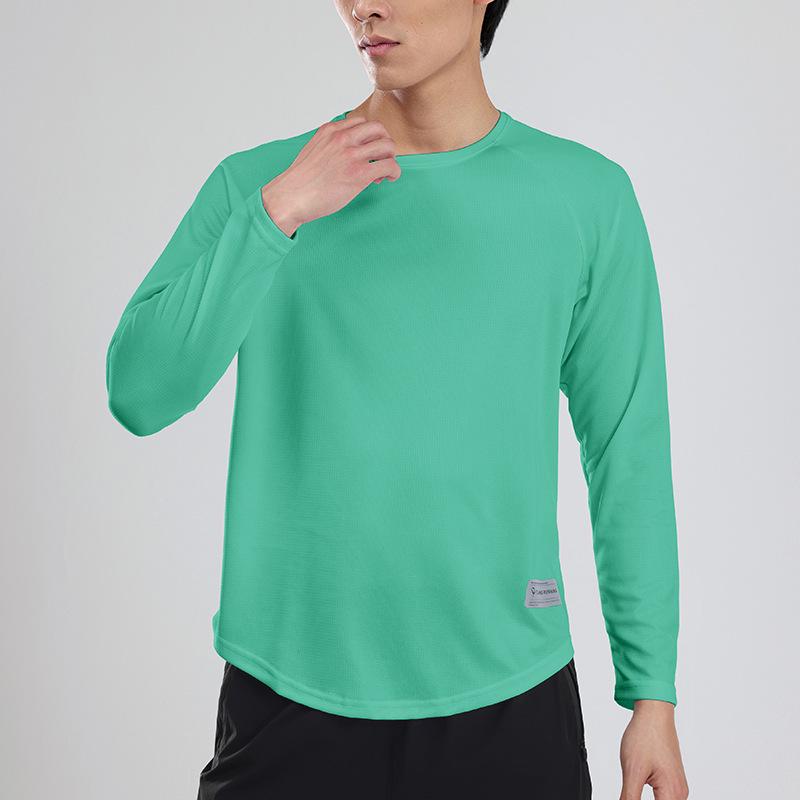 Men's Outdoor Quick-Dry Loose-Fit Long Sleeve Running Shirt - Plus Size, Sweat-Wicking, Marathon Team Uniform for Spring and Autumn Fitness