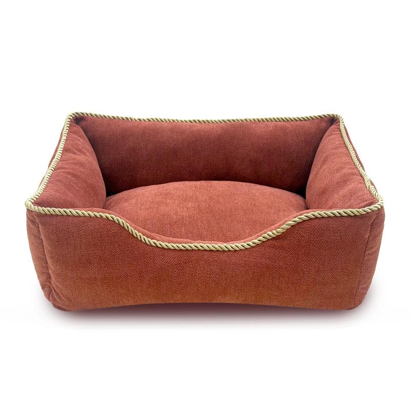 1 Stück Einfarbige Verdickte Kleine und Mittlere Hundehütte Halbgeschlossen Ganzjahres-Universale Katzenhütte Rutschfester Boden Haustiermatte Stilvolles Sofa-Bett