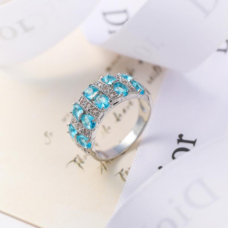 SODORV Romantischer Ring mit mehrfarbigem Stein und buntem Zirkon