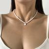 Small Seed Beads with Heart Pendant Necklace for Women Trendy Ladies Beaded Chain On Neck Choker Collar 2024 Fashion Jewelry Acc