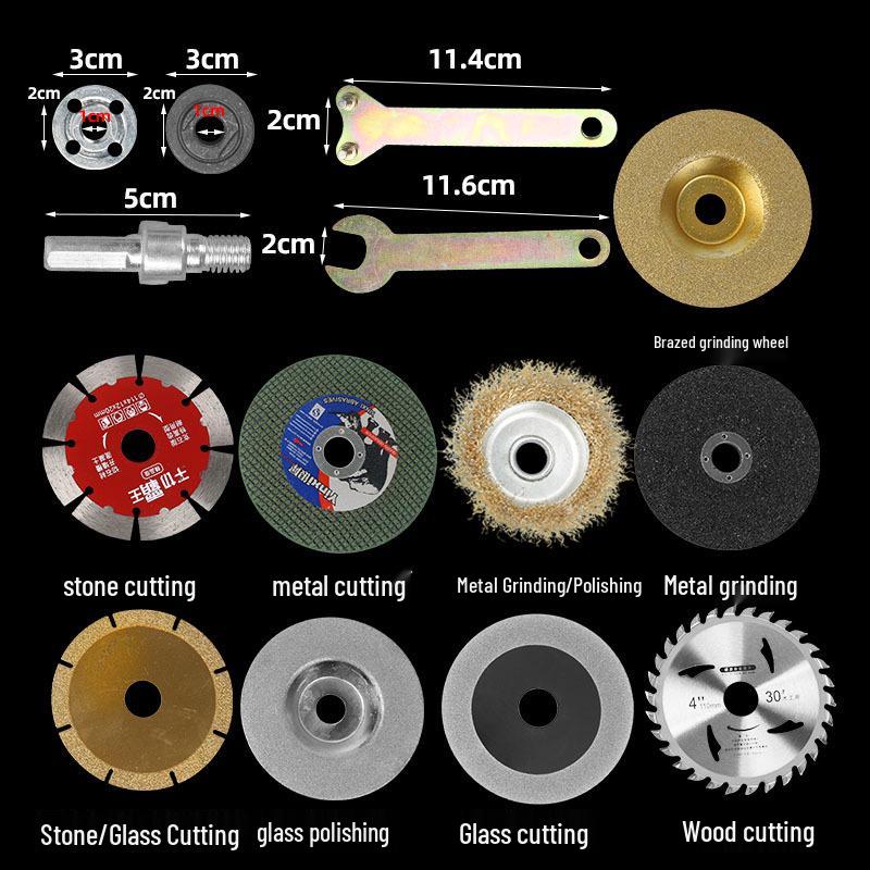 Angle Grinder Adapter Kit for Electric Drills: Saw Blade, Cutting Disc & Polishing Accessories