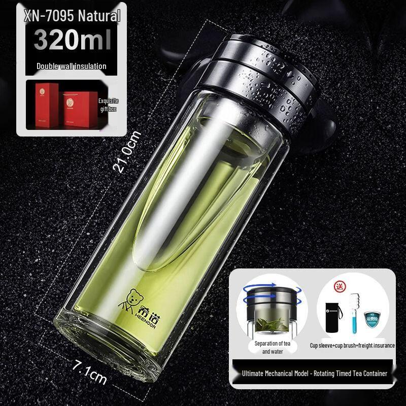 XINUO Double-Layer Borosilicate Glass Tea Cup