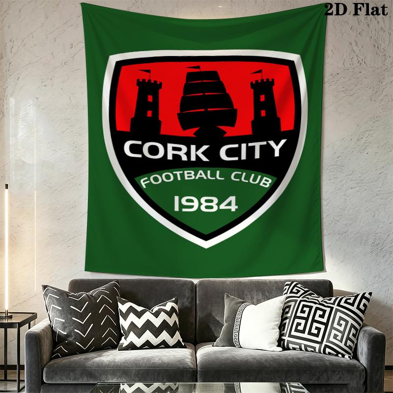 cork city FC Wall Tapestry Aesthetic Wall Hanging Printed Fabric Blanket Decorative Tapestries for Bedroom Living Room Home Decor