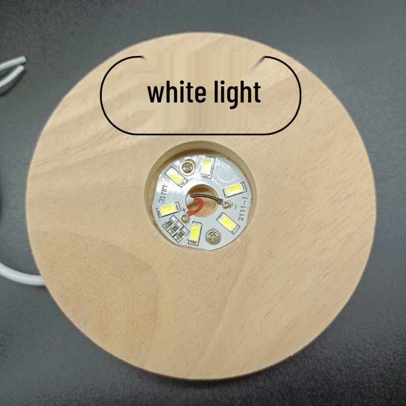 

Rubberwood LED Crystal Ball Luminous Base - DIY Night Light Ornaments 2x5