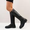 Long Boots But Knee Knight Round Head Thick Heel High Heel Women's Boots Large Size - Short Heel Flat Heel