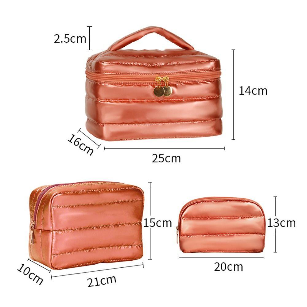 Portable Waterproof Aesthetic Cosmetic Organizer Large Capacity Shock Resistance Quilted Makeup Pouch Washbag Toiletries
