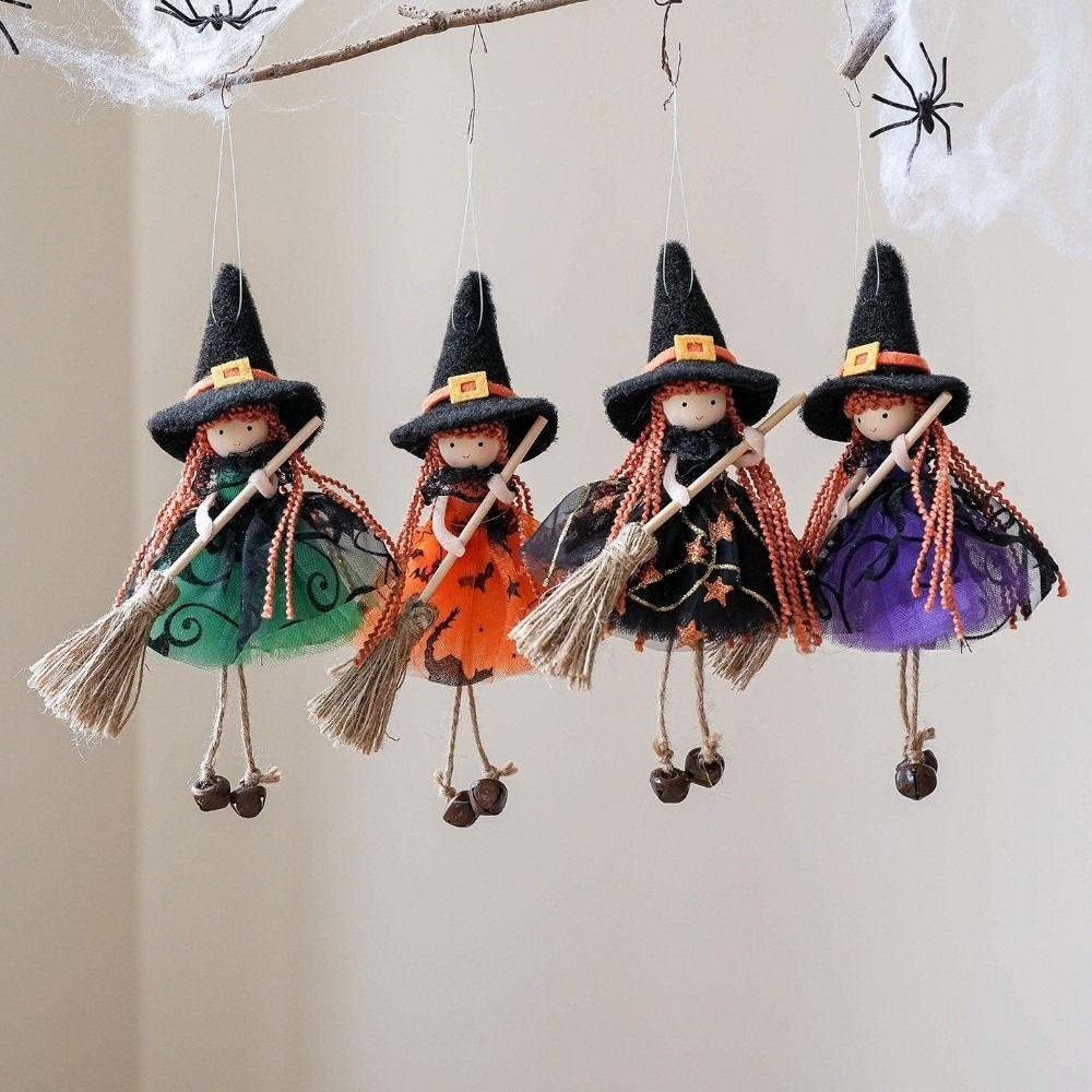 Kid Toy Halloween Witch Dolls Hanging Witch Figurine Handicraft  for Christmas Tree