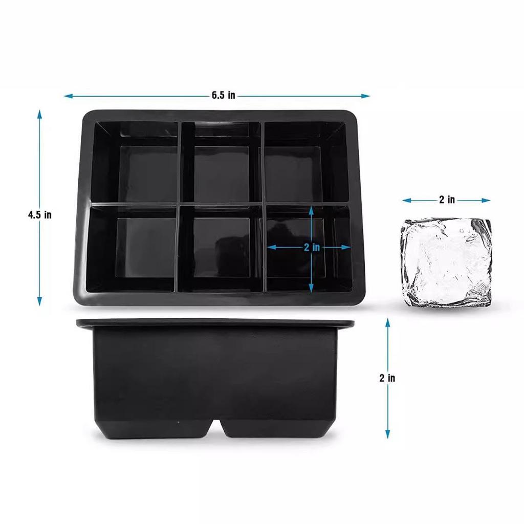 Silicone Ice Mold with Lid - Round & Square Large Ice Cube Tray, Six-Grid Honeycomb Design, 37 Cubes.