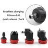 Quick Change Chuck Brushless Cordless Lithium Drill with ABS Metal Construction Simple Operate for Professional DIY Use