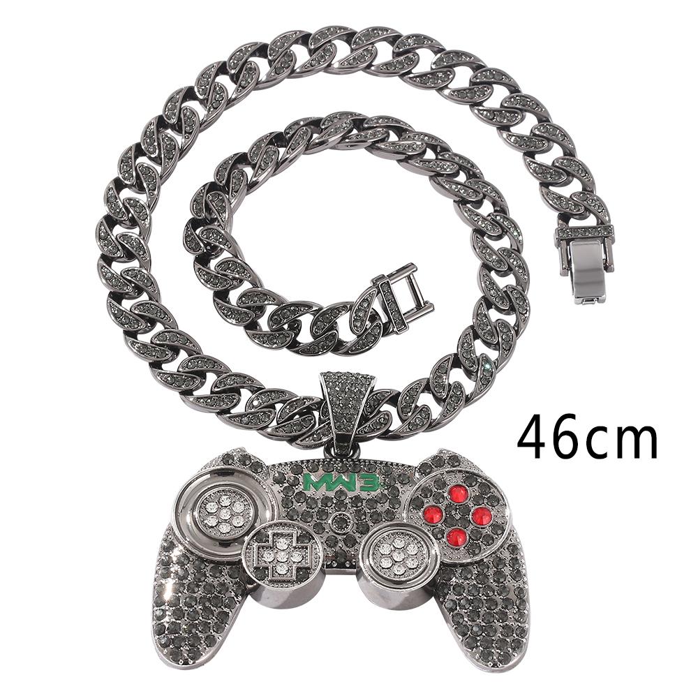 

Hip Hop Punk Game Machine Handle Necklace Rhinestones Play Game Controller Neck Chain For Women Men Fashion Cool Jewelry Gift