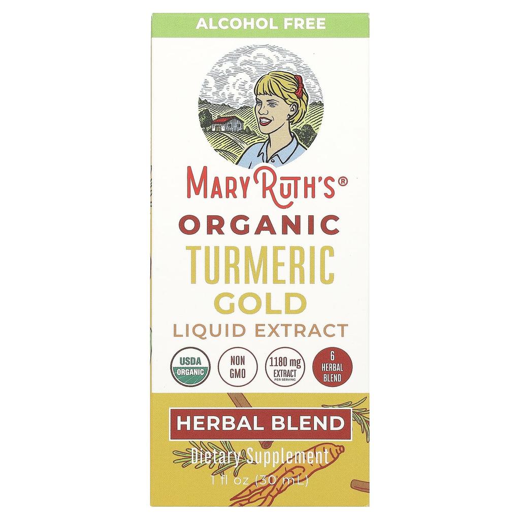 MaryRuth's, Organic Turmeric Gold Liquid Extract, Alcohol-Free, 1,180 mg, 1 fl oz (30 ml)
