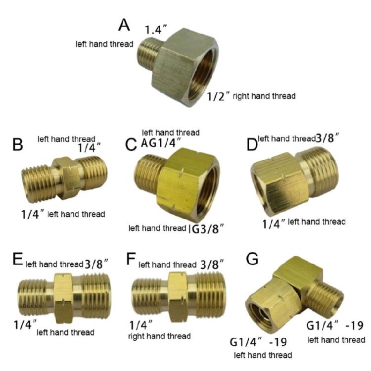 Practical Copper Gas Stove Connectors 3/8Inch 1/4Inch Left Hand Thread Adapters Convenient for Outdoor Cooking
