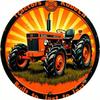 Vintage Red Tractor Metal Sign 20x20cm Retro Farm Wall Decor