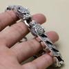 S925 Sterling Silber Geschnitzter Doppelter Leopardenkopf Große dicke Handkette S925 Armreif
