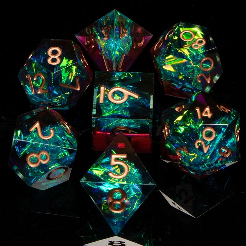 Fall Leaves Polyhedral Dice Set For Dungeons & Dragons DND