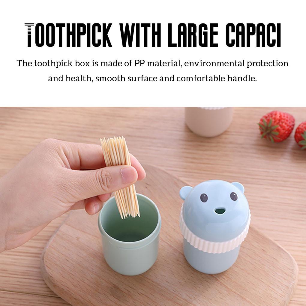 Cartoon Plastic Toothpick Holder Dispenser Home Portable Toothpick Case Box Kitchen Table Decor Randome Color