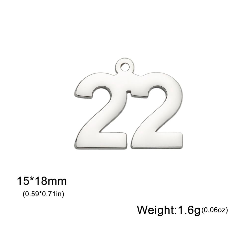 My Shape 1-25 Numbers Charms Stainless Steel Lucky Number Pendant for Necklace Bracelet Jewelry DIY Accessories Wholesale 10pcs