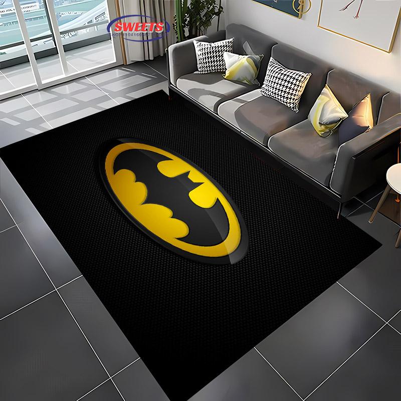 Tapis Logo DC Batman Nouvelle Sortie ! Tapis pour Salon Chambre d'Enfants, Zones de Chevet et de Bureau, Tapis Durable Lavable en Machine