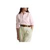 Polo Ralph Lauren Ss22 Cotton Button-Down Collar Striped Long Sleeve Shirt Women Shirts Pink 211743355-005