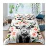 Highland Cow Pattern Three-Piece Set Suitable For Children And Adult Bedding