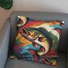 2D Colorful Fish Art Pillow Cover For Home Pattern Cushion Cover Suitable For Sofa Bedroom Car Pillow Cover