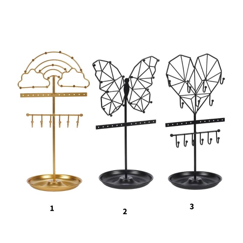 Space Saving Jewelry Organizers Practical Necklace Holder Stylish Storage Rack Alloy Texture Suitable for Earrings
