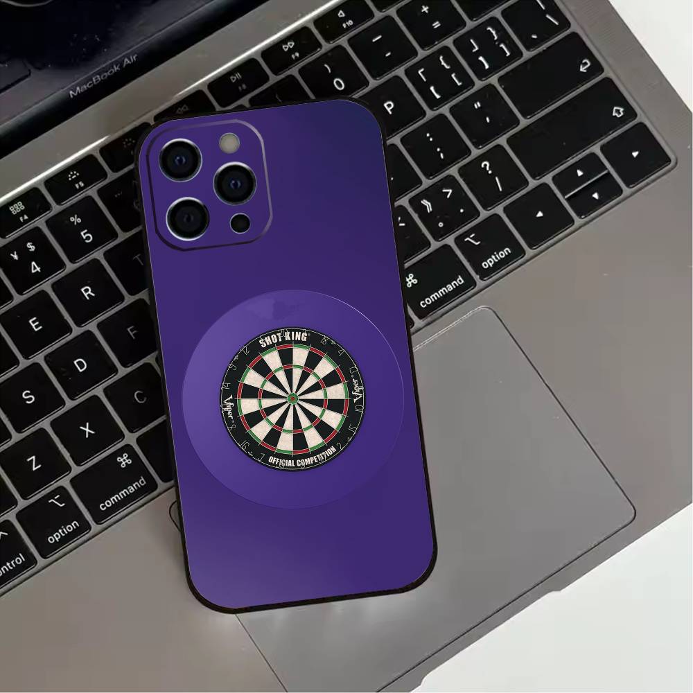 

D-Darts Phone Case For iPhone 17,16,15,14,13,12,11 Plus,Pro Max,XS,Soft Silicone Black Cover iPhone14